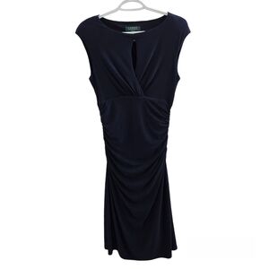 Lauren Ralph Lauren Navy Sleeveless Keyhole Dress Size 8